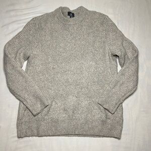 H&M Regular Fit Crewneck Sweater Mens XL Wool Blend Oatmeal Beige